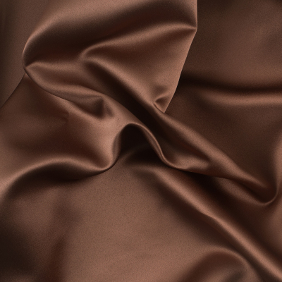 Reverie Driftwood Brown Solid Polyester Satin | Mood Fabrics